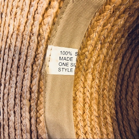 Stylish Tan Straw Hat with Turquoise Accent - Picture 5 of 5